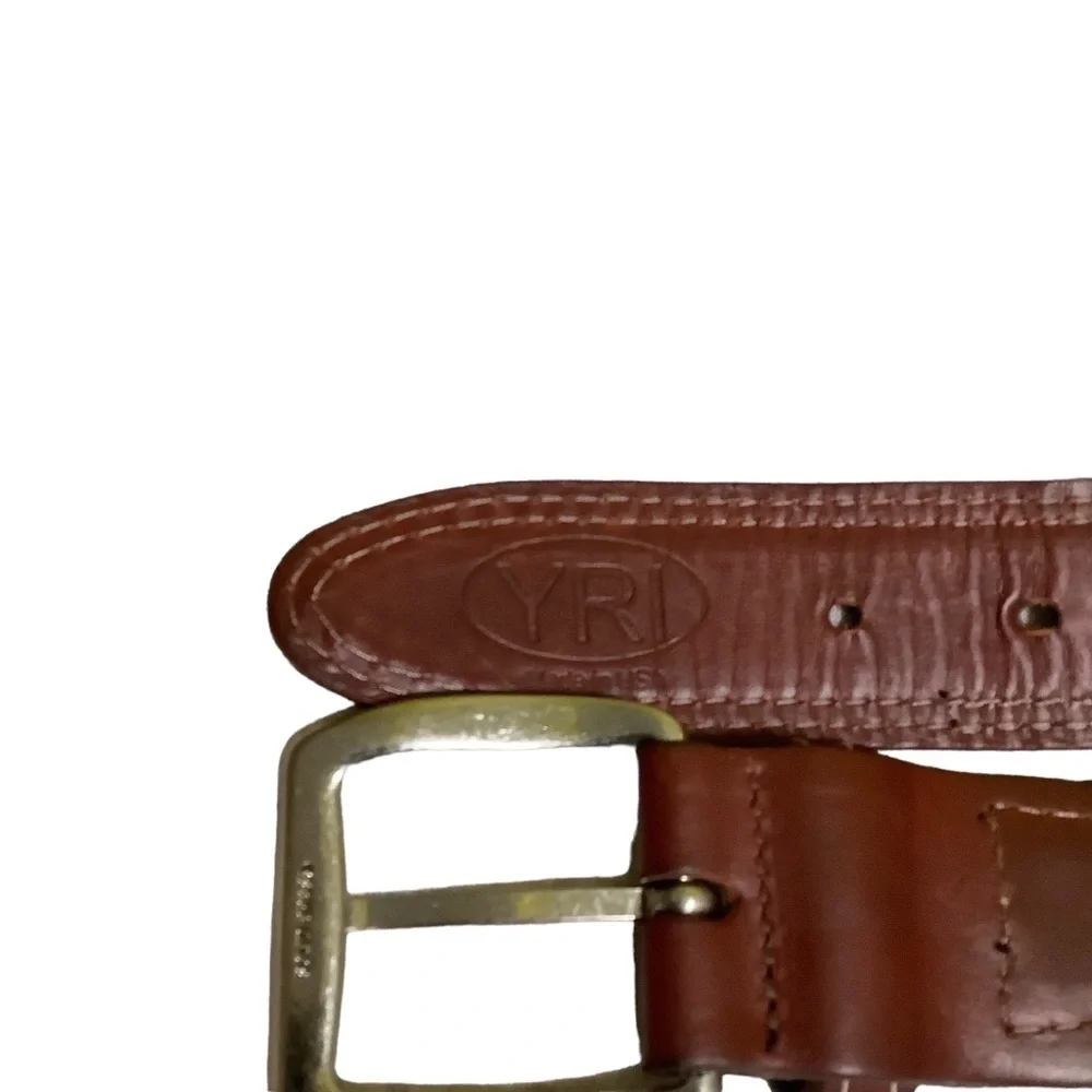 Weston Golf Club Belt Sz 38 Brass Nylon Tab Ribbon Pine Blue 1894